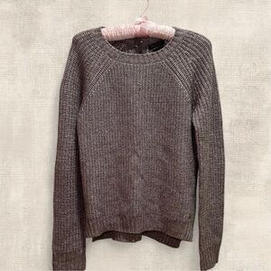 Massimo Dutti Taupe Crewneck Knit Sweater